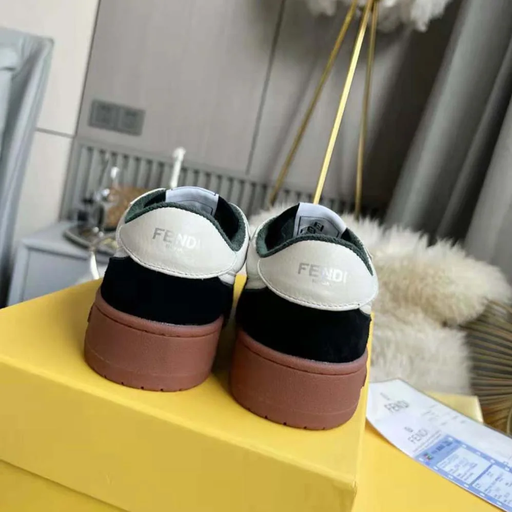 Fendi Match Low Tops in Black Suede for Unisex