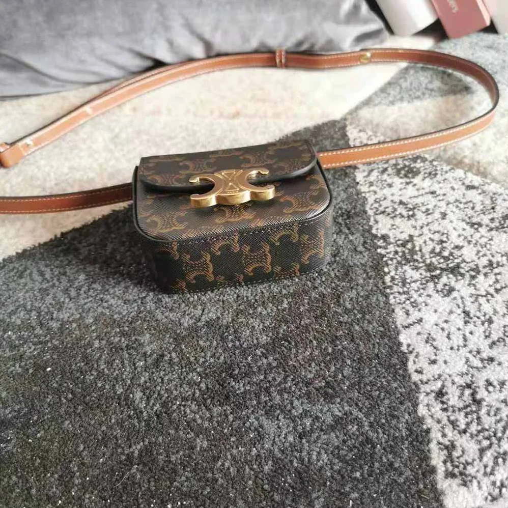 Celine Mini Triomphe in Triomphe Canvas and Calfskin for Women Celine Mini Triomphe in Triomphe Canvas and Calfskin for Women