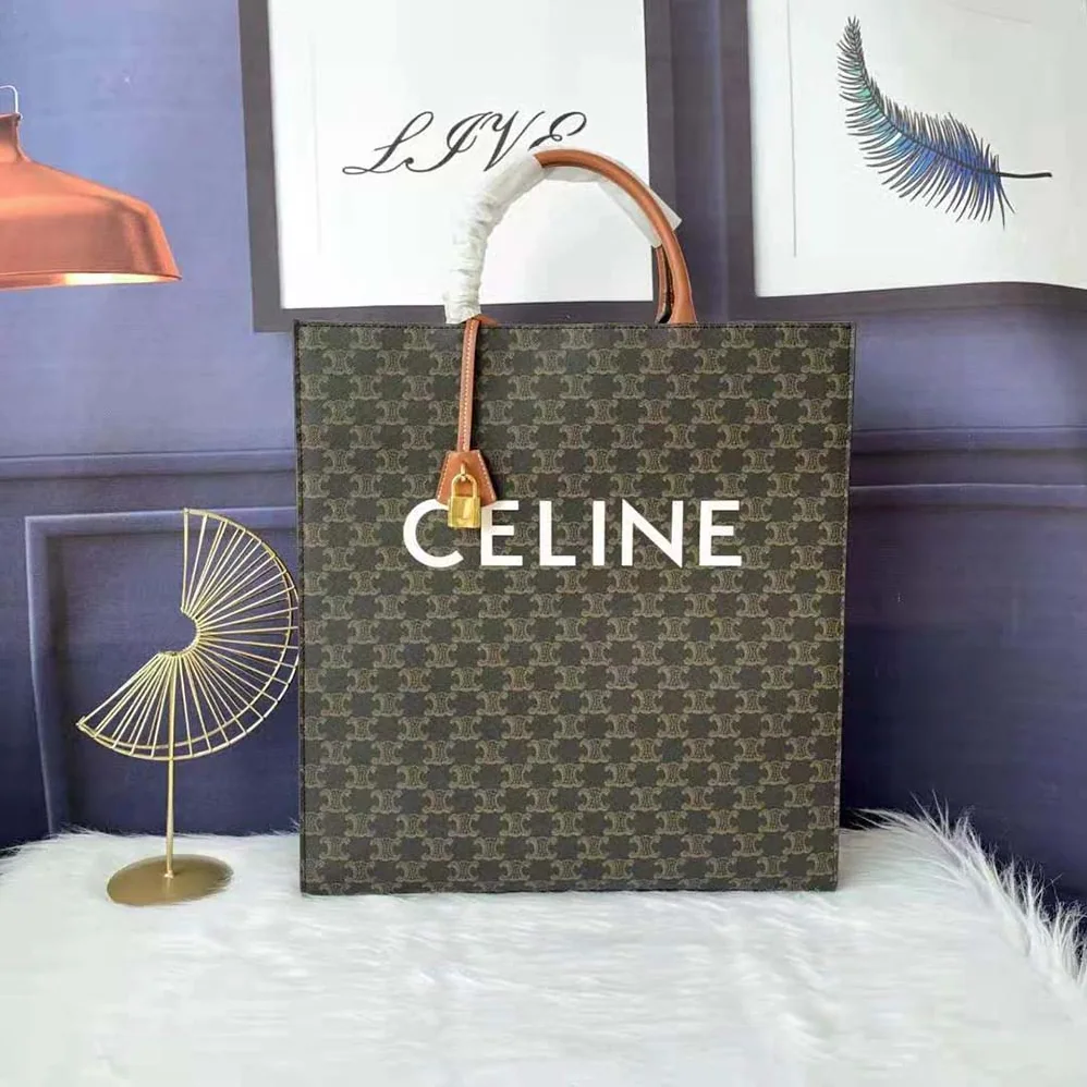 Celine Vertical Cabas in Triomphe Canvas for Women