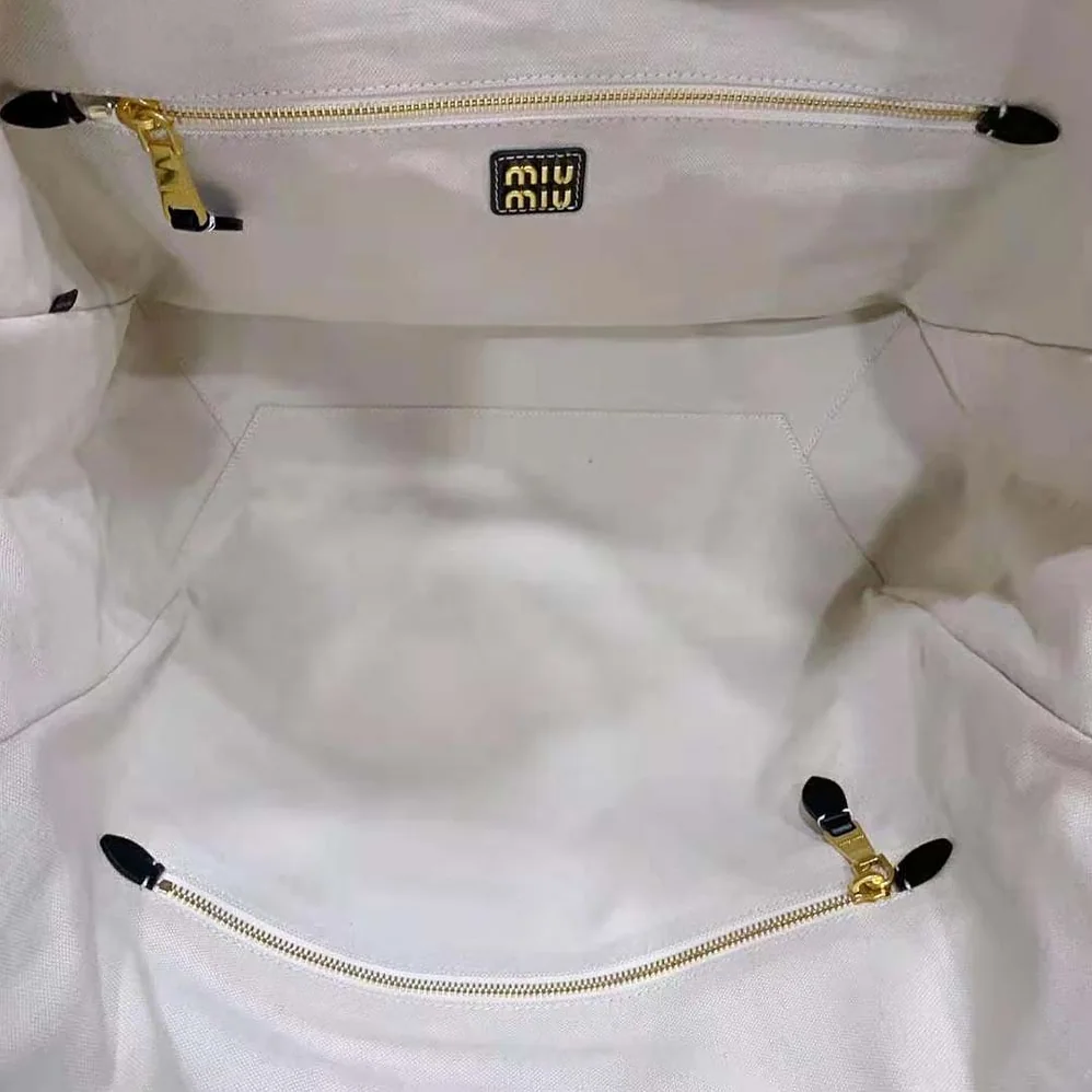 Miu Miu IVY Leather Bag with Leather Lettering Logo for Women in Black