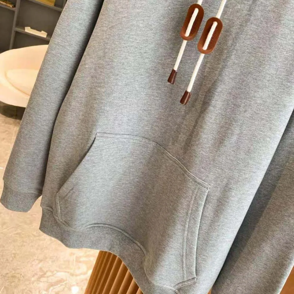 Burberry Check Hood Cotton Blend Hoodie for Men in Silver