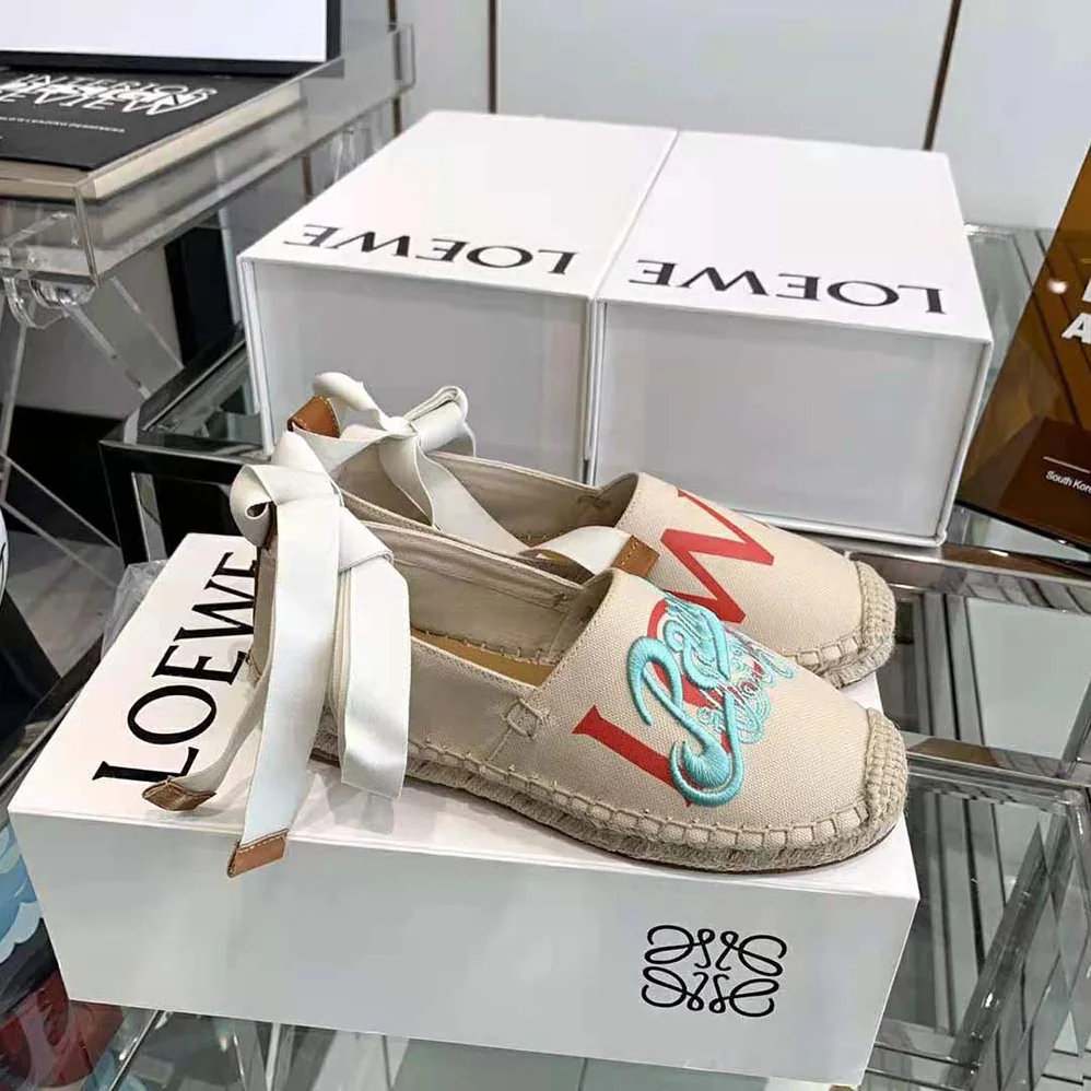 Loewe Paulas Ibiza Espadrille in Canvas for Women in Beige