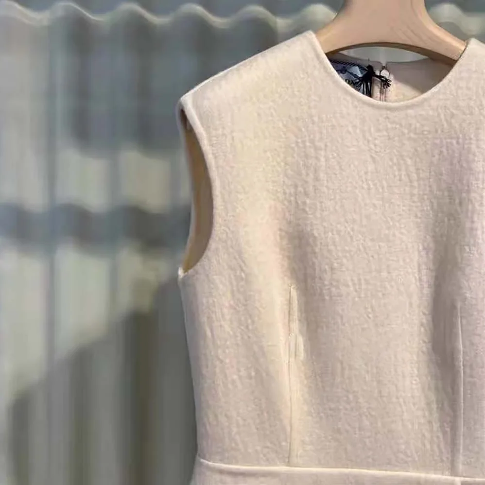 Prada Washed Twill Minidress with Safety Pin for Women in White Prada Washed Twill Minidress with Safety Pin for Women in White