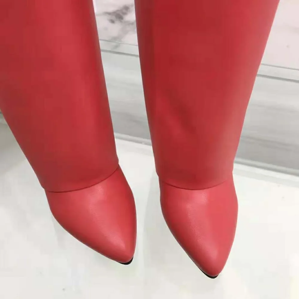 Givenchy Also Available in Wide Fit Shark Lock Boots in Leather for Women in Red Givenchy Also Available in Wide Fit Shark Lock Boots in Leather for Women in Red