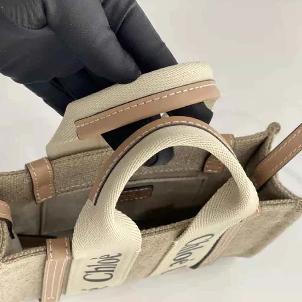 Chloe Mini Woody Tote Bag for Women in Pink