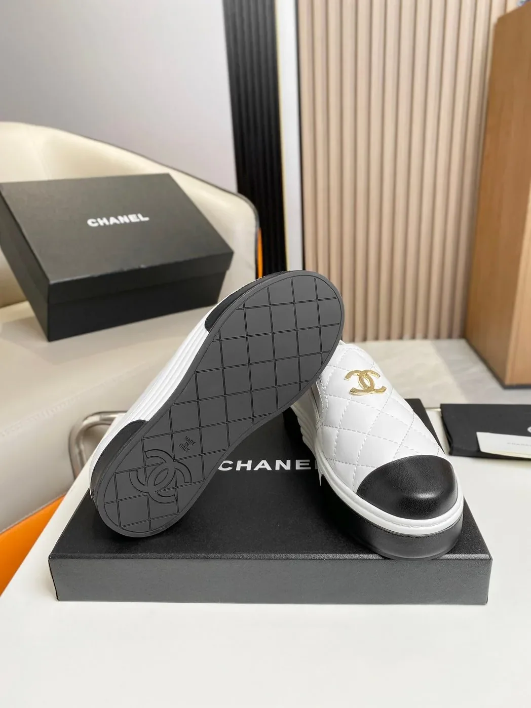 Chanel Platform Casual Plain White Chanel Platform Casual Plain White