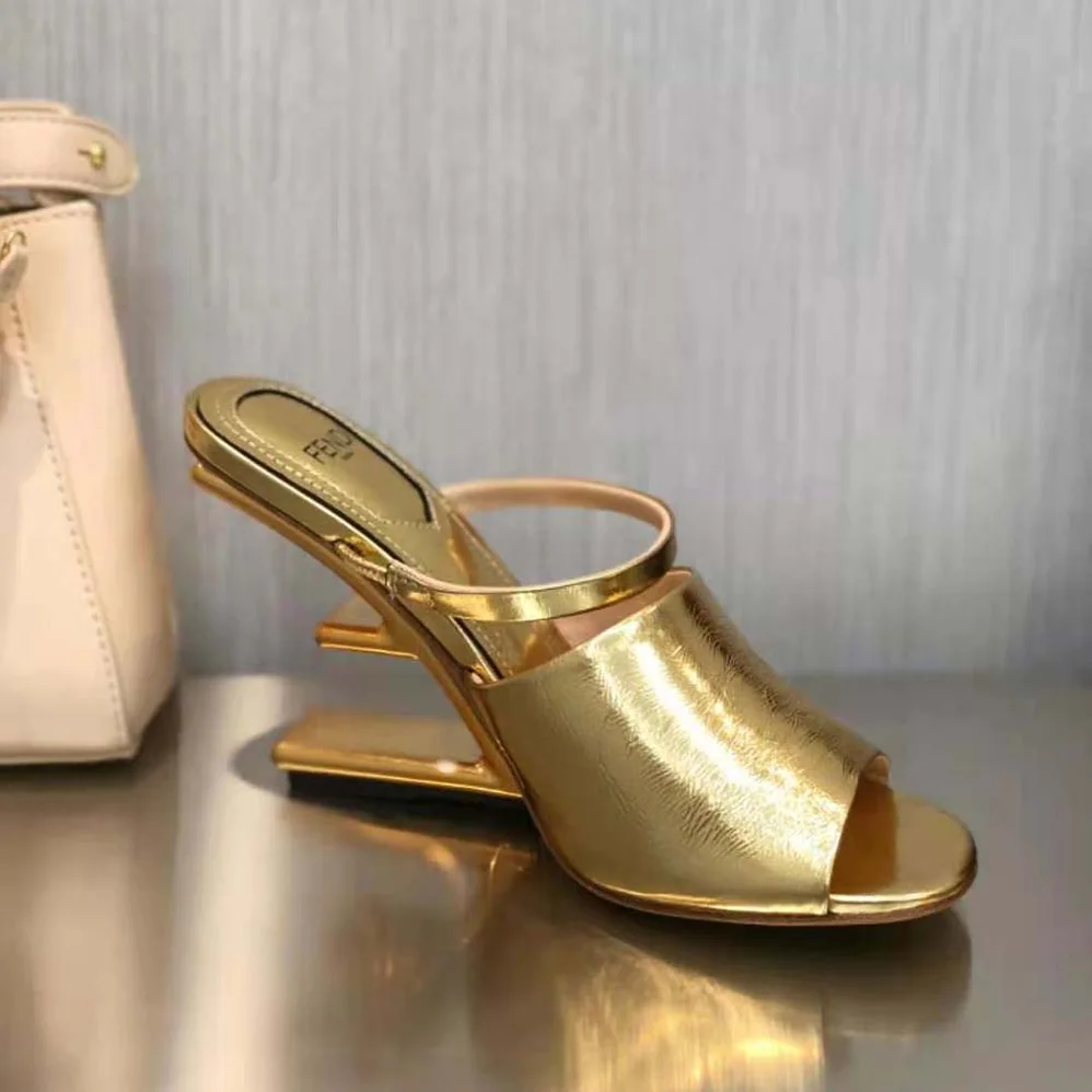 Fendi First Gold Nappa Leather High for Women in Heeled Sandals Fendi First Gold Nappa Leather High for Women in Heeled Sandals