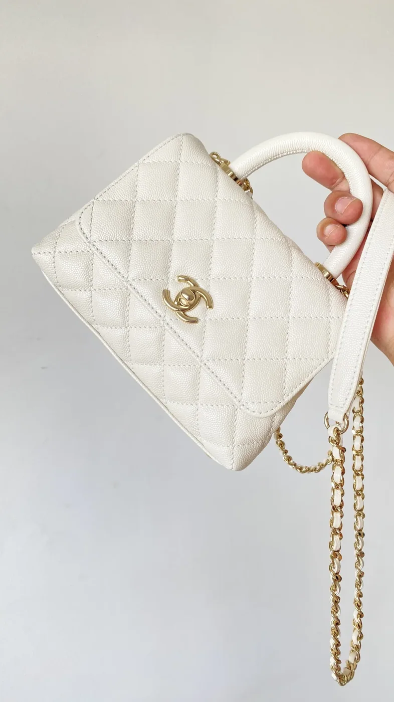 Chanel Coco Handle Mini Bag White 5,/ Chanel Coco Handle Mini Bag White 5,/