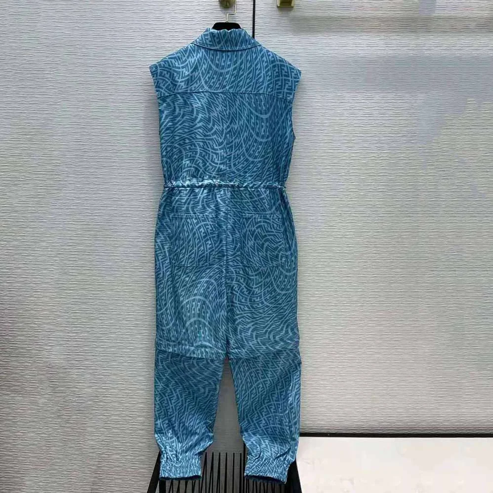 Fendi Jumpsuit Light Blue Denim Jumpsuit for Women