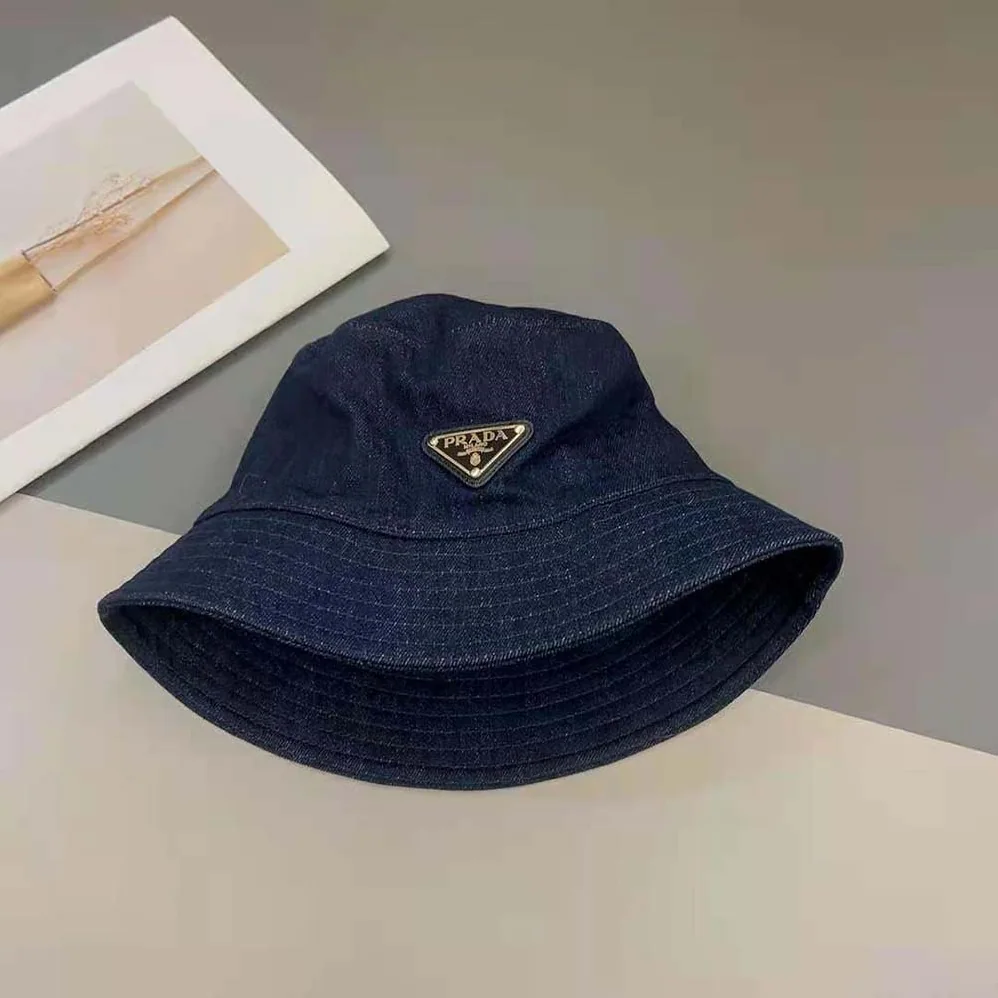 Prada Denim Bucket Hat for Women in Navy Prada Denim Bucket Hat for Women in Navy