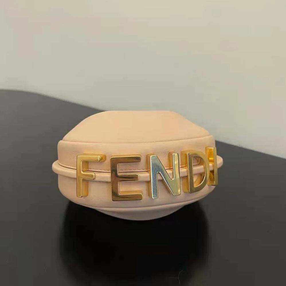 Fendi Nano Fendigraphy Light Pink Leather Charm for Women Fendi Nano Fendigraphy Light Pink Leather Charm for Women