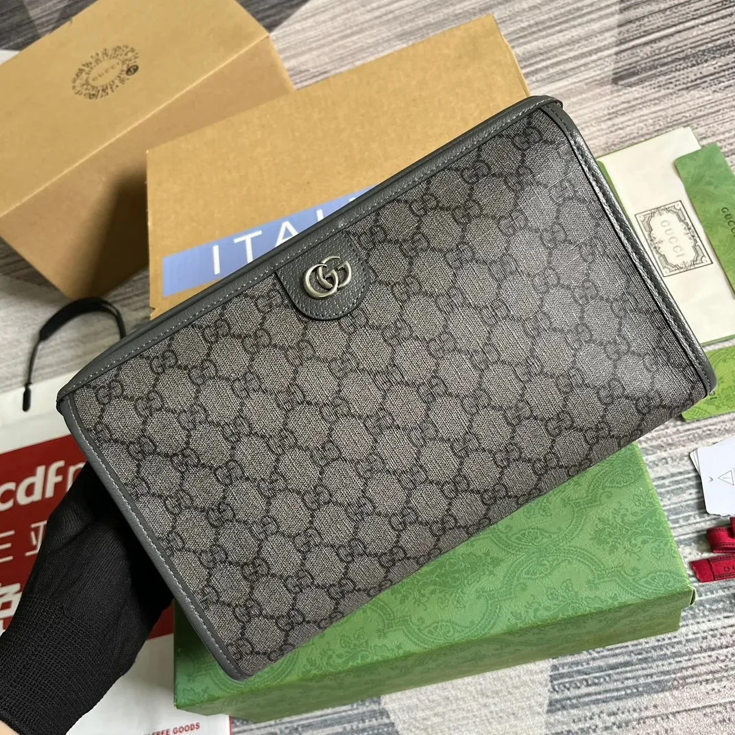 Gucci Ophidia GG Toiletry Case Supreme Canvas Grey /
