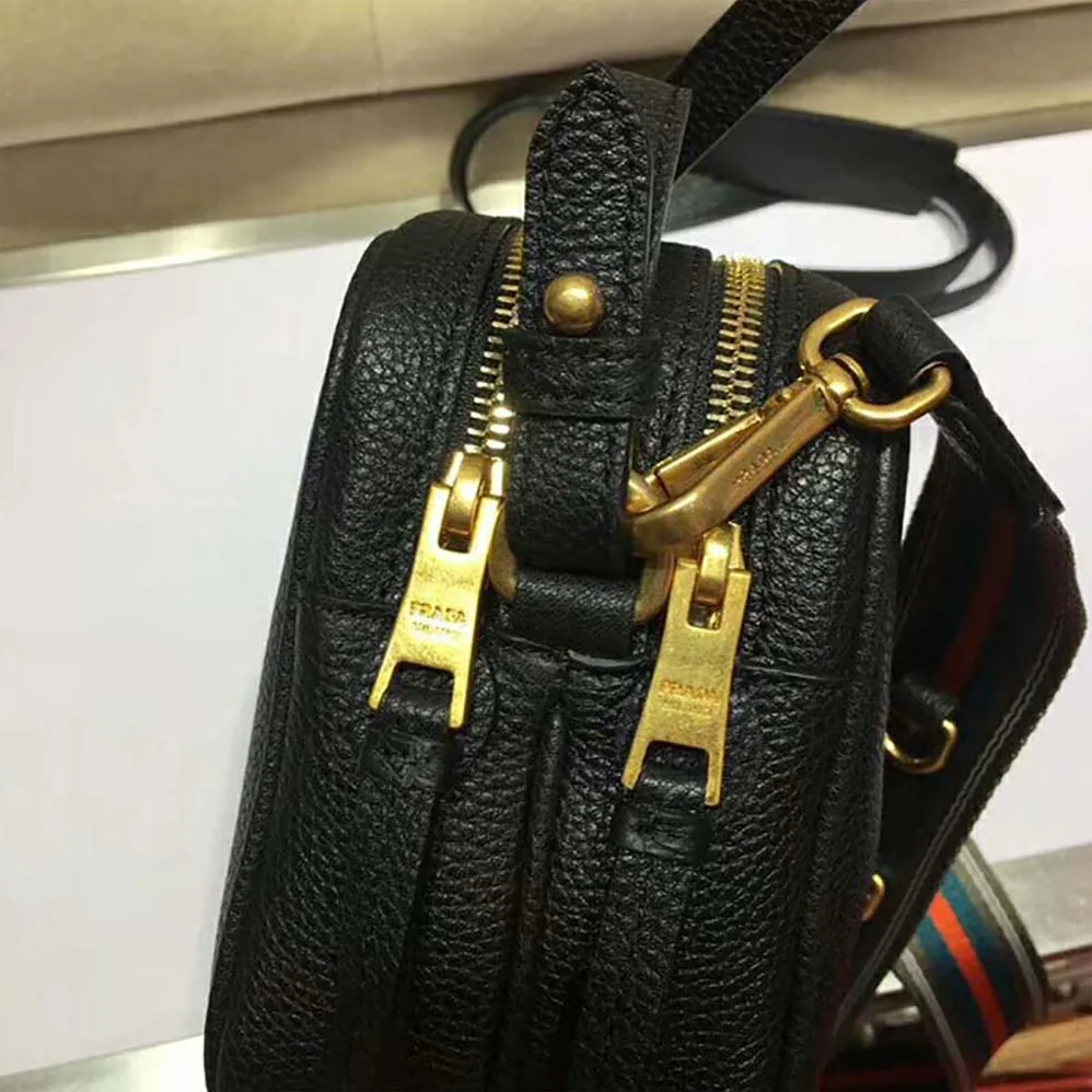 Prada Calf Leather Shoulder Bag for Women in Black