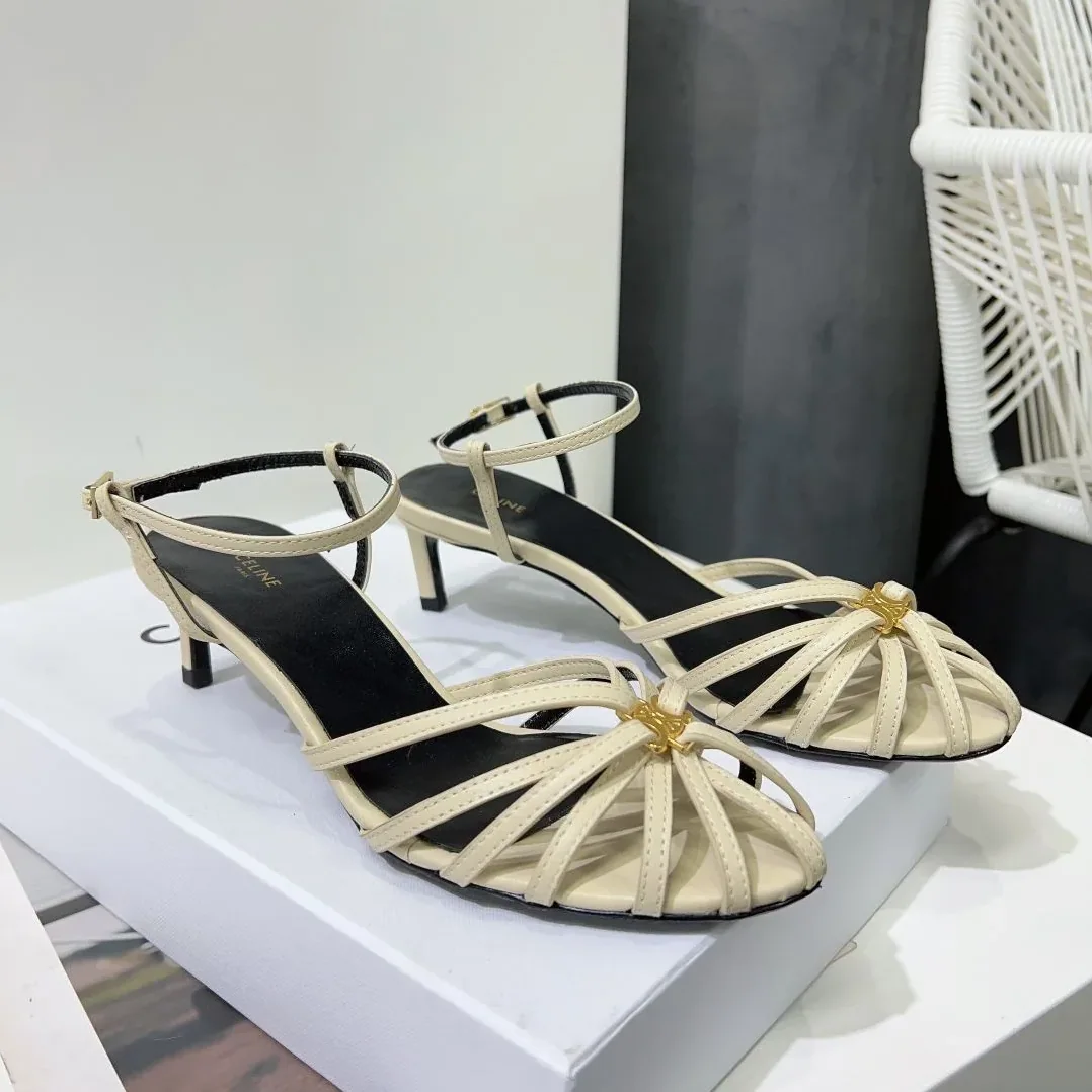 Celine Triomphe Sandal White
