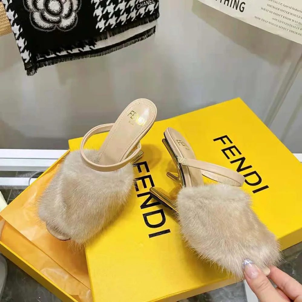 Fendi First Pink Mink High for Women in Heeled Sandals