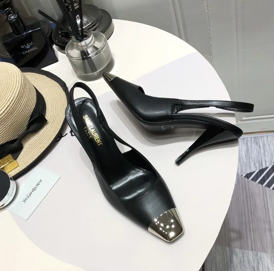 Saint Laurent Blade Slingback Pumps Black YSL