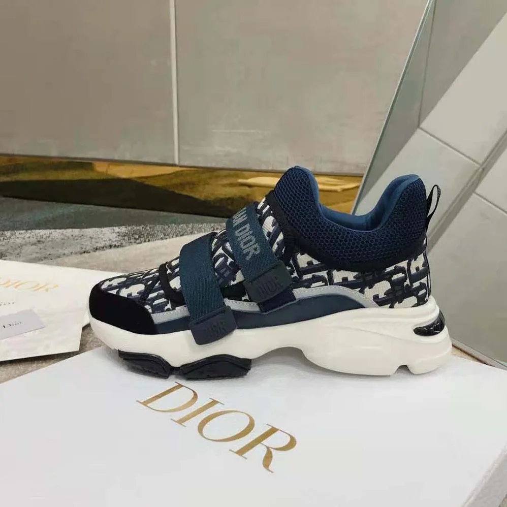 Dior D-Wander Sneaker Deep Blue Dior Oblique Technical Fabric for Women