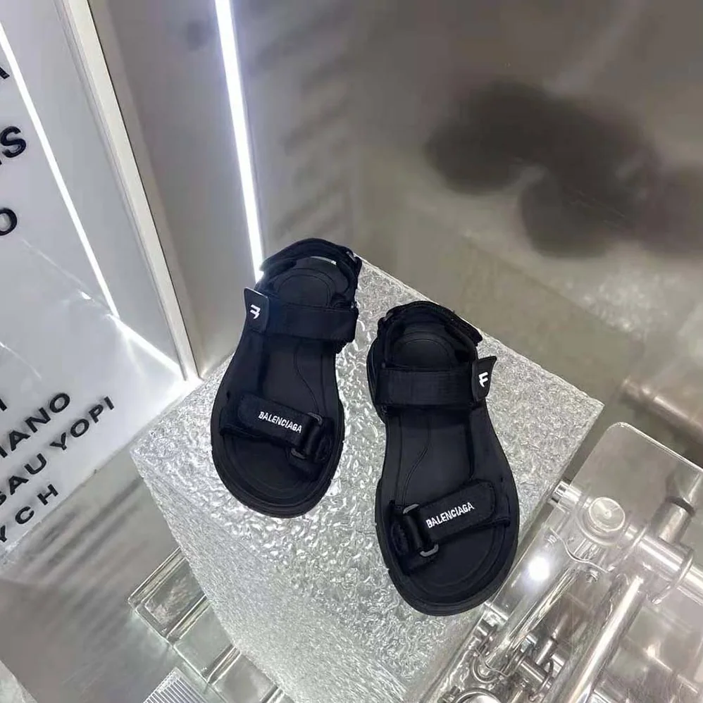 Balenciaga Tourist Sandal in Black Technical Material for Unisex