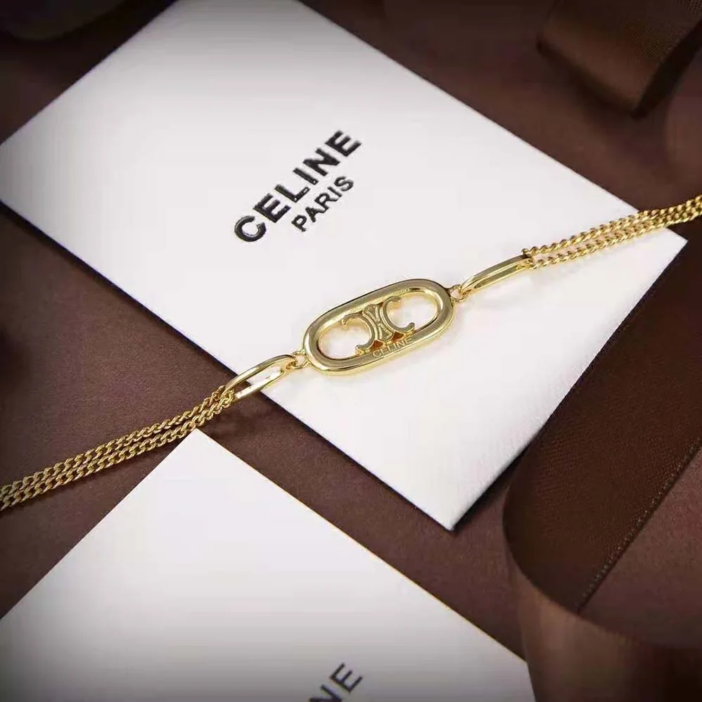 Celine Maillon Triomphe Bracelet in Brass with Gold Finish for Women Celine Maillon Triomphe Bracelet in Brass with Gold Finish for Women