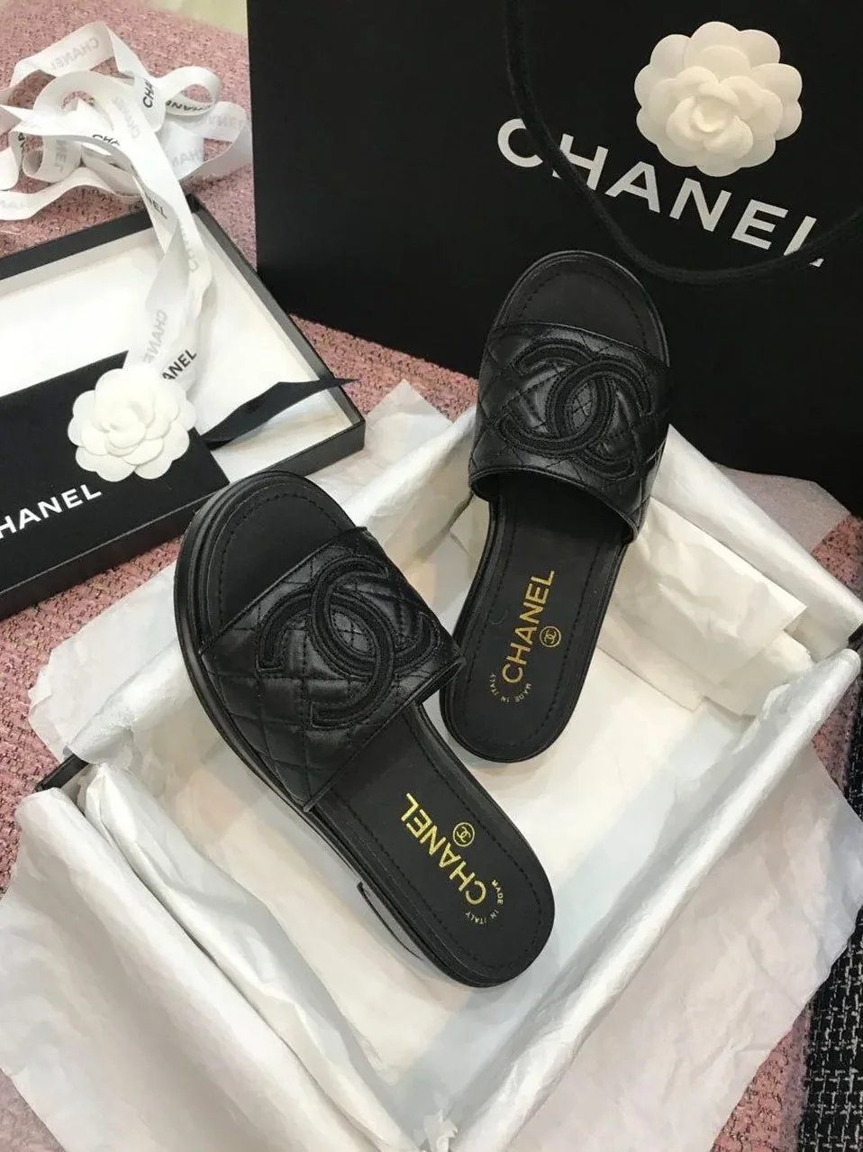 Chanel Mules Black , Shoes