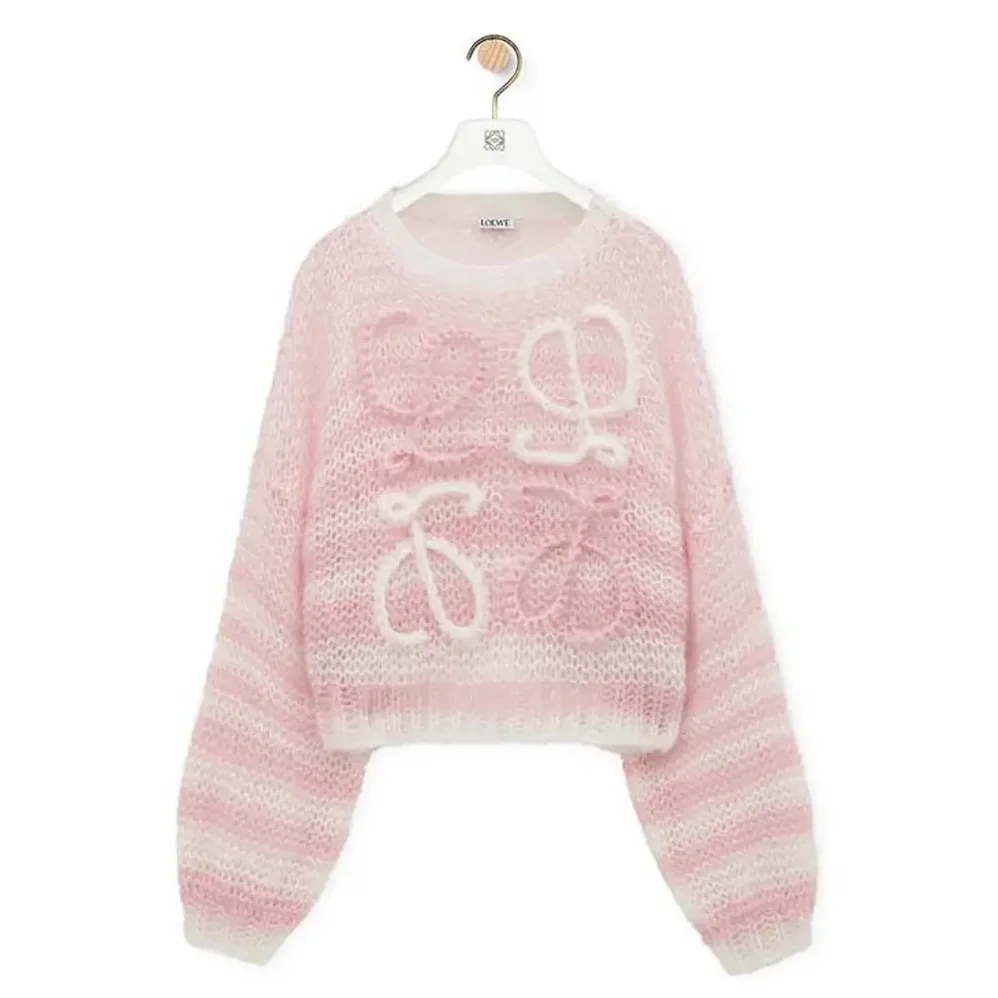 Loewe Anagram Sweater in Mohair for Women in Pink Loewe Anagram Sweater in Mohair for Women in Pink