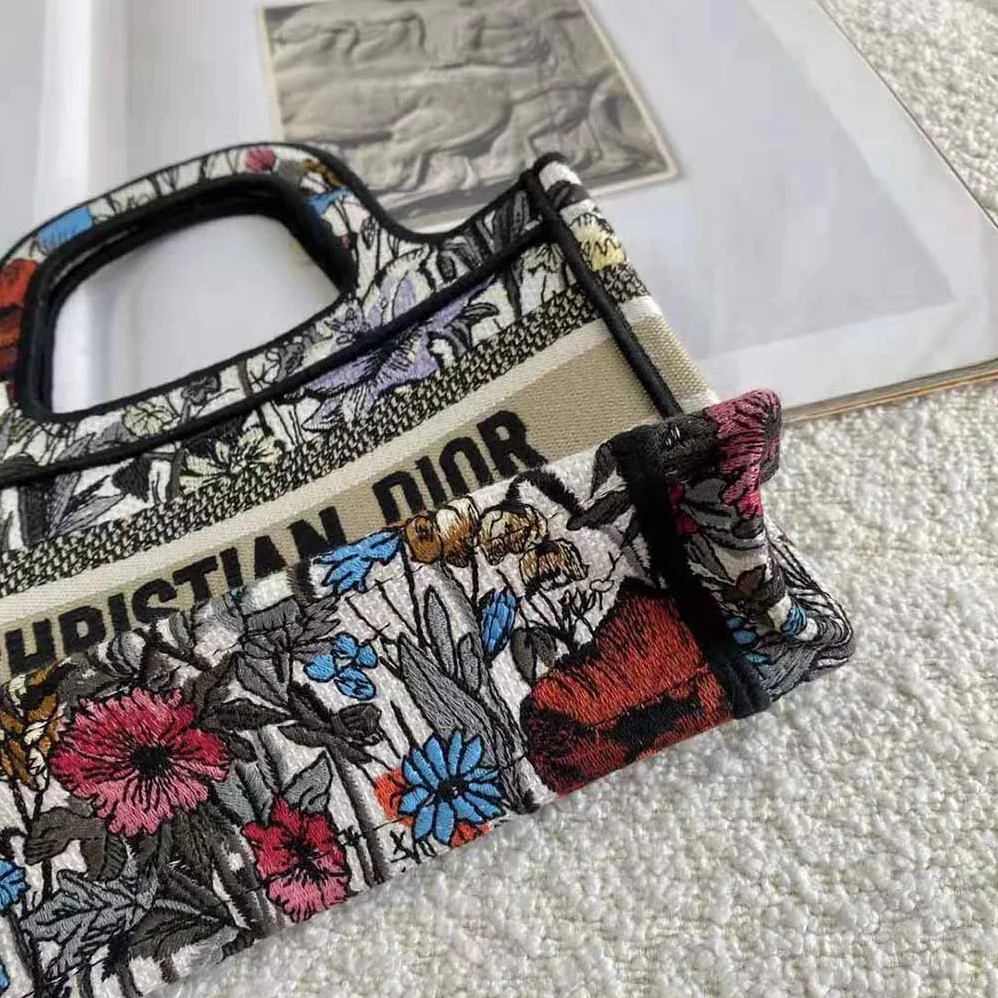 Dior Mini Dior Book Tote Multicolor Mille Fleurs Embroidery for Women Dior Mini Dior Book Tote Multicolor Mille Fleurs Embroidery for Women