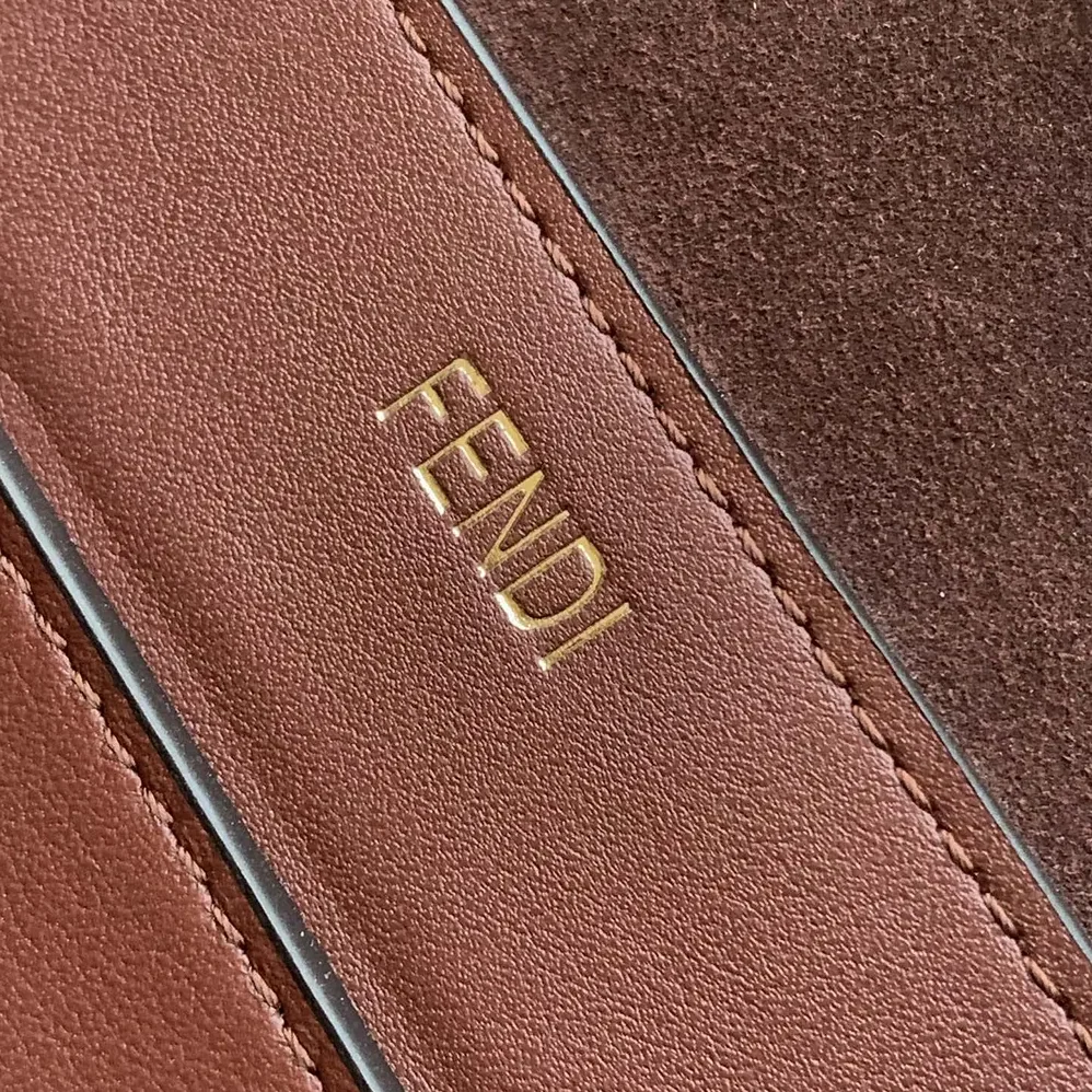 Fendi Peekaboo Soft Large Dark Brown Leather Bag for Women Fendi Peekaboo Soft Large Dark Brown Leather Bag for Women