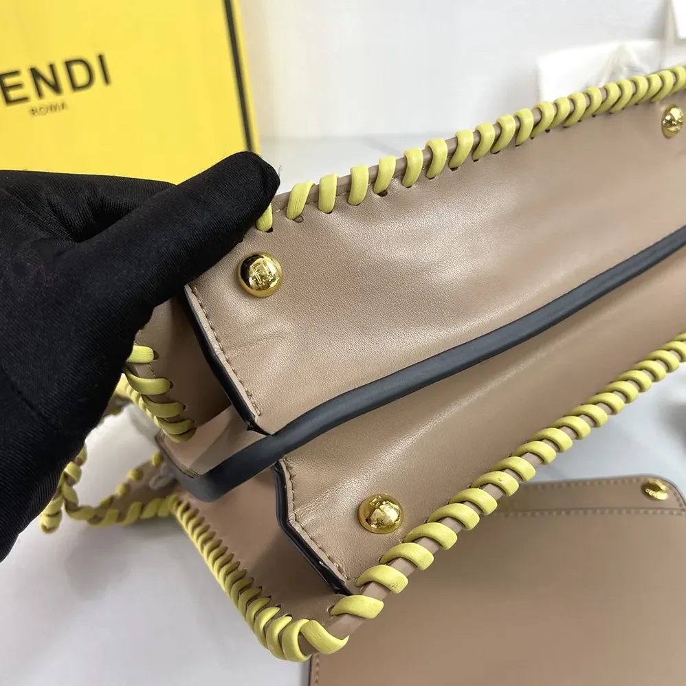 Fendi Peekaboo ISeeU Small Multicolor Interlaced Leather Bag for Women Fendi Peekaboo ISeeU Small Multicolor Interlaced Leather Bag for Women