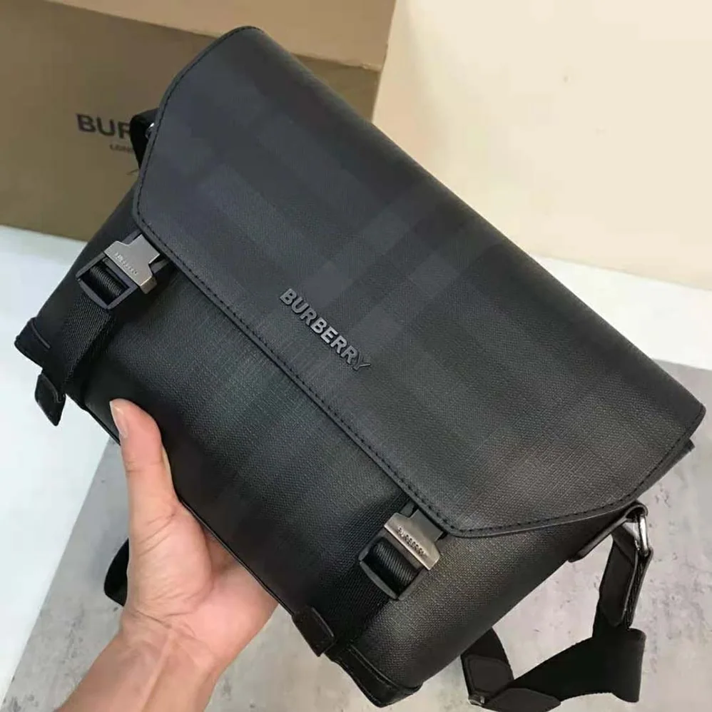 Burberry Large Wright Bag in Calf Leather for Men in Black