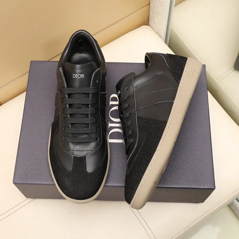 Dior B01 Matchpoint Sneaker Black Smooth Calfskin and Black Suede for Unisex