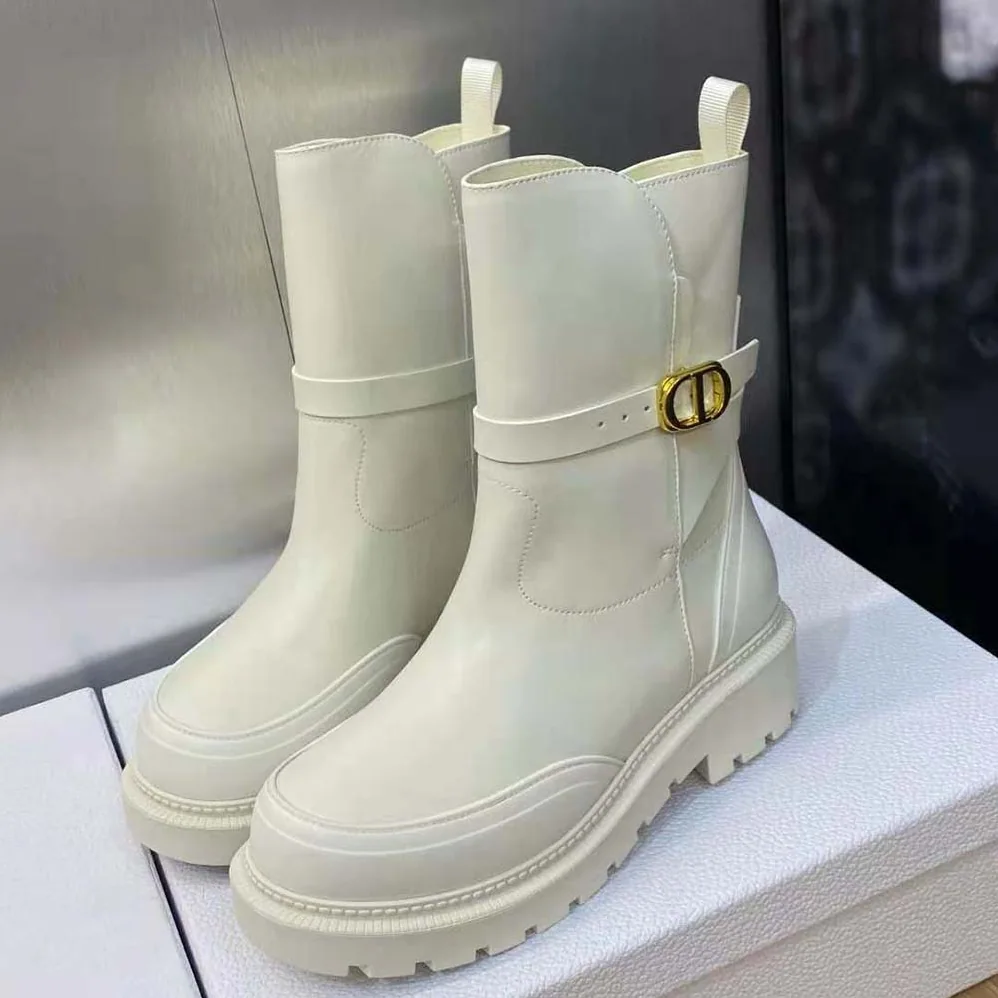 Dior Empreinte Ankle Boot White Calfskin and Rubber for Women Dior Empreinte Ankle Boot White Calfskin and Rubber for Women