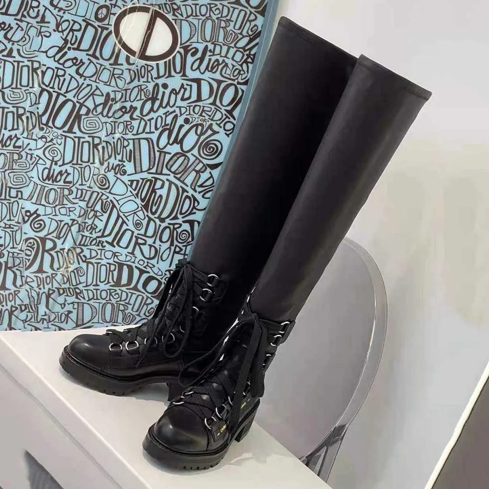Dior D-Doll Thigh Boot Black Lambskin for Women