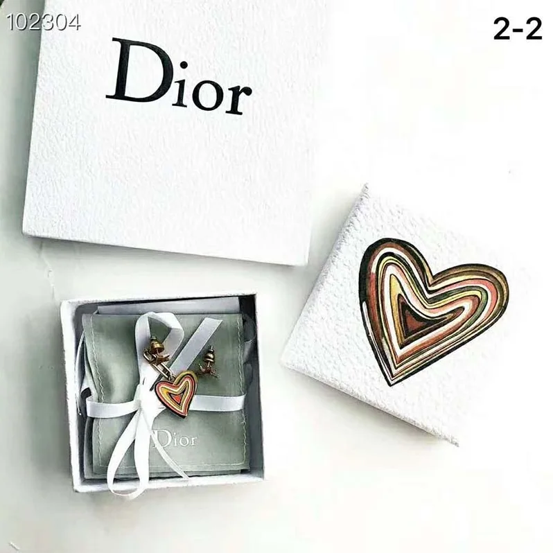 Dior “Dioramour” Heart and Bee Asymmetric Earrings for Women