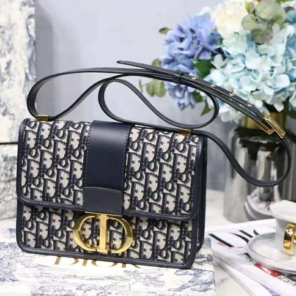 Dior 30 Montaigne Bag Blue Dior Oblique Jacquard for Women
