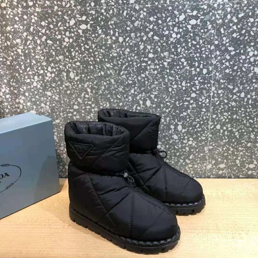 Prada Padded Nylon Booties for Women in Black Prada Padded Nylon Booties for Women in Black