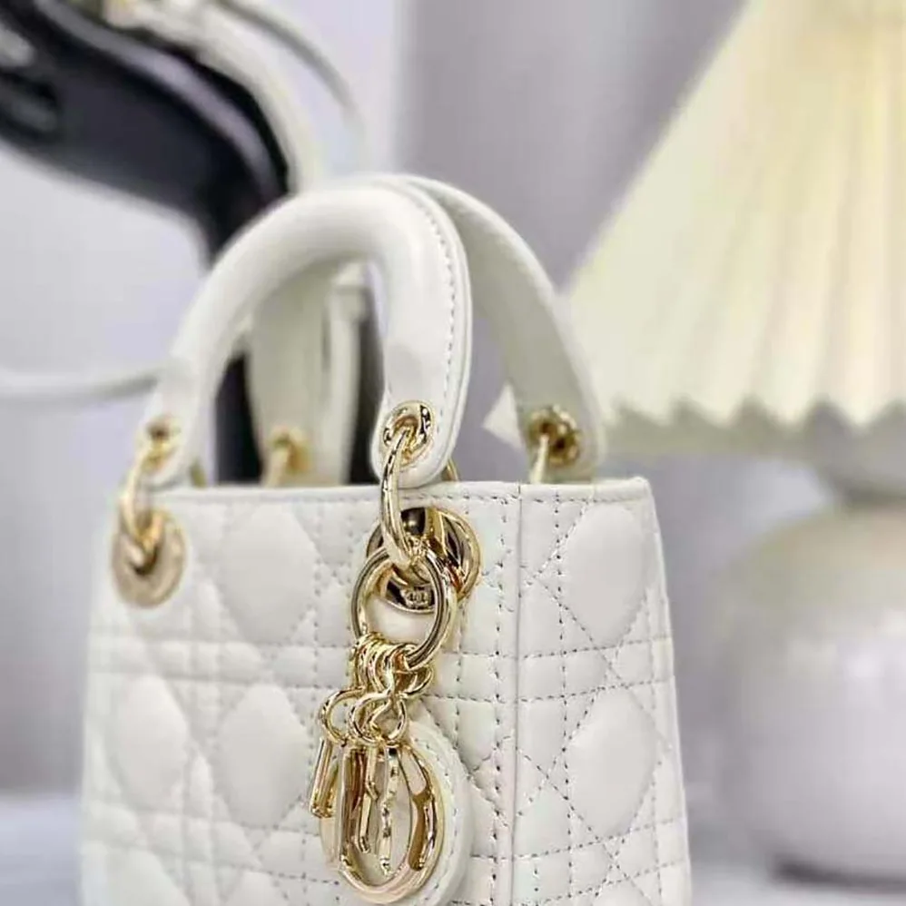 Dior Micro Lady Dior Bag Latte Cannage Lambskin for Women