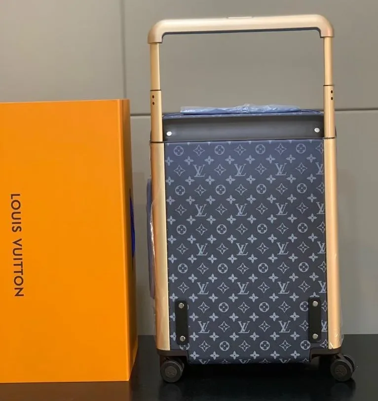 Louis Vuitton Horizon 55 Suitcase in Navy Blue Gold Hardware Louis Vuitton Horizon 55 Suitcase in Navy Blue Gold Hardware
