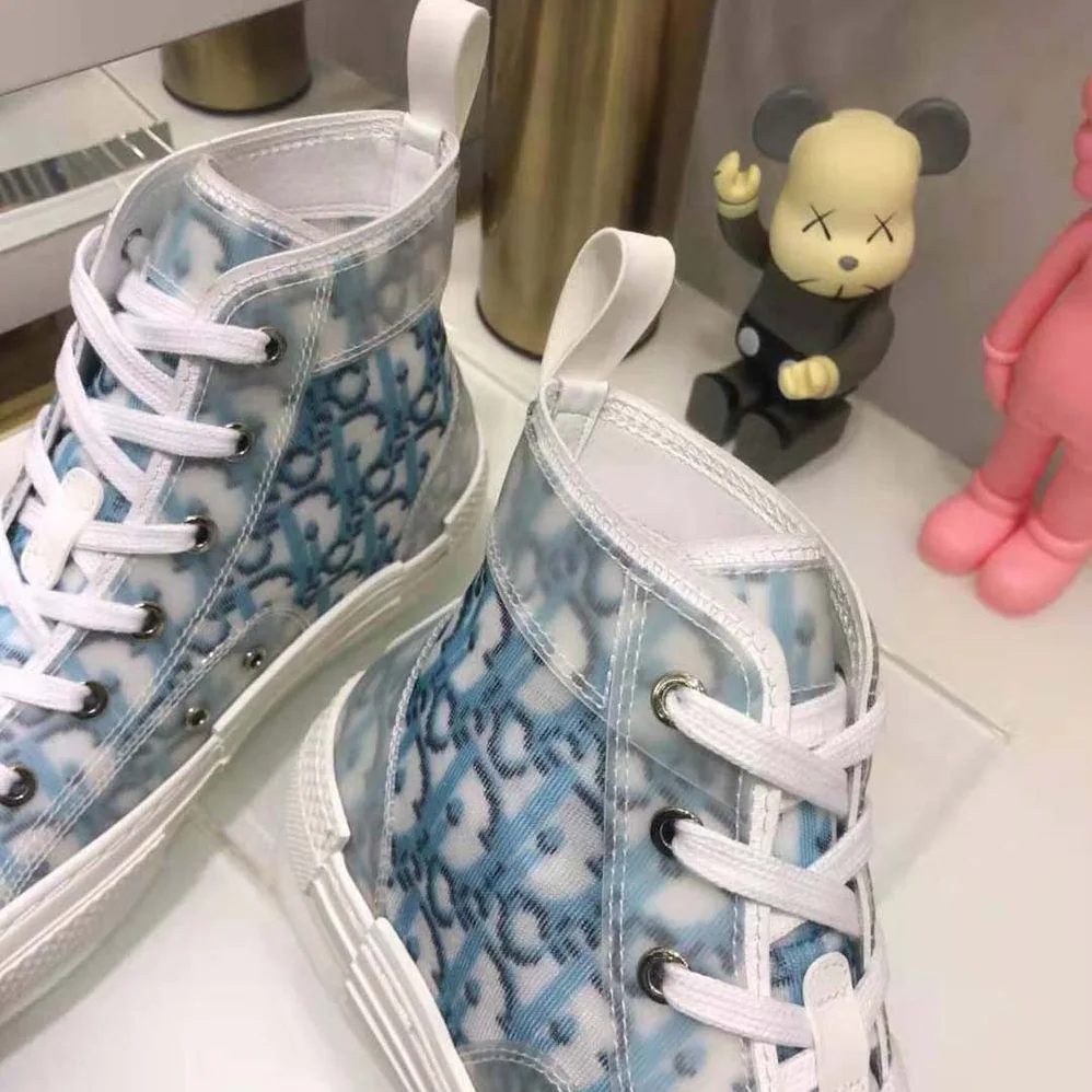 Dior B23 High-Top Sneaker Blue Dior Oblique Pixel Canvas for Men