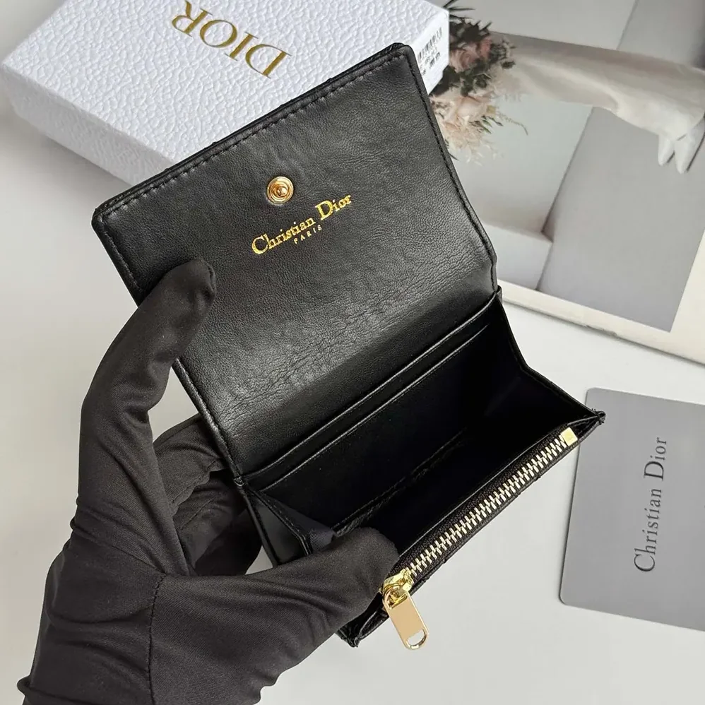 Dior Lady Dior Glycine Wallet Black Cannage Lambskin for Women Dior Lady Dior Glycine Wallet Black Cannage Lambskin for Women