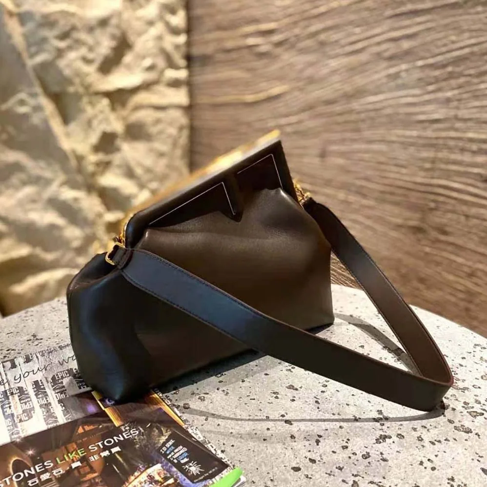 Fendi First Medium Nappa Leather Bag for Women in Maroon