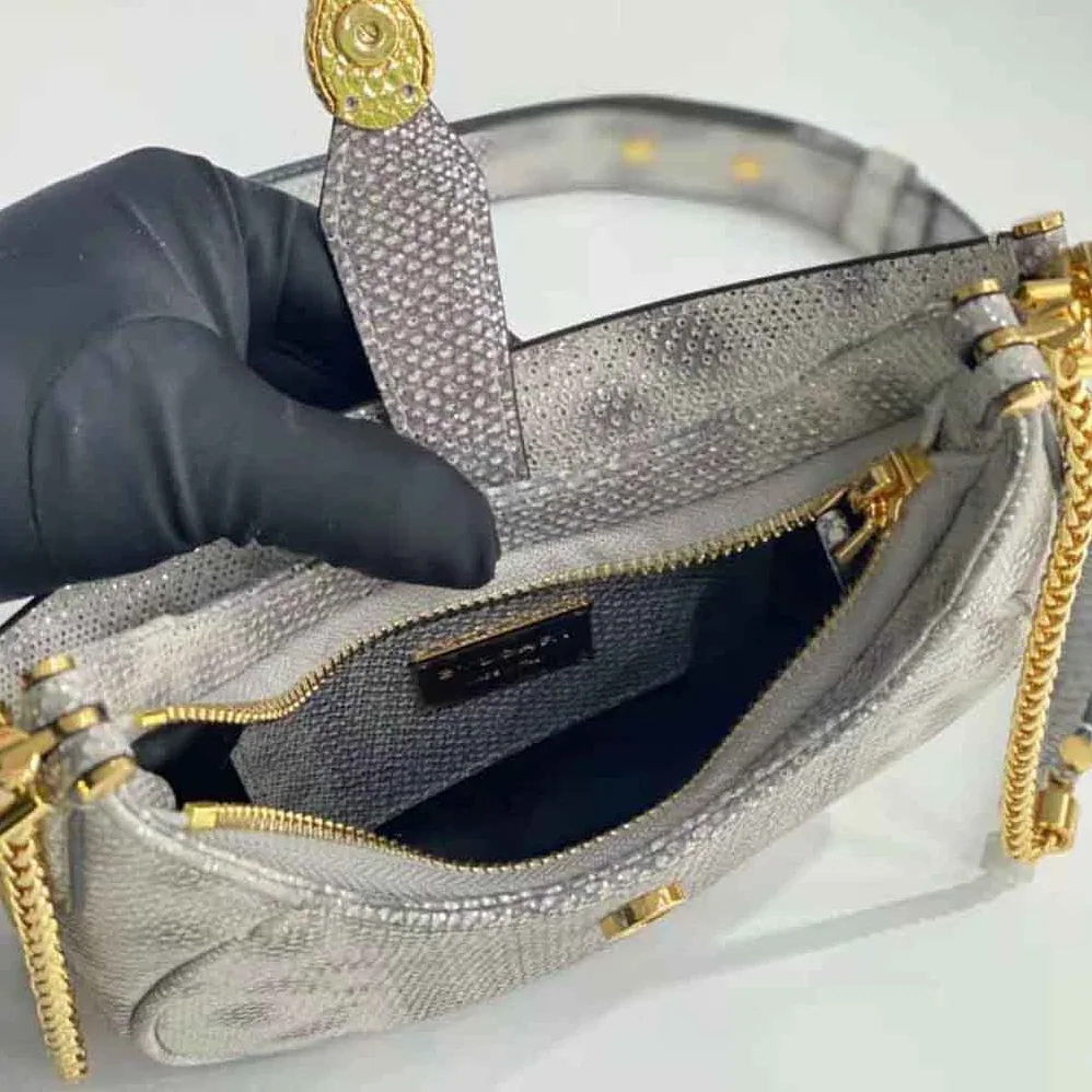 Bvlgari Serpenti Ellipse Crossbody Bag for Women in Silver