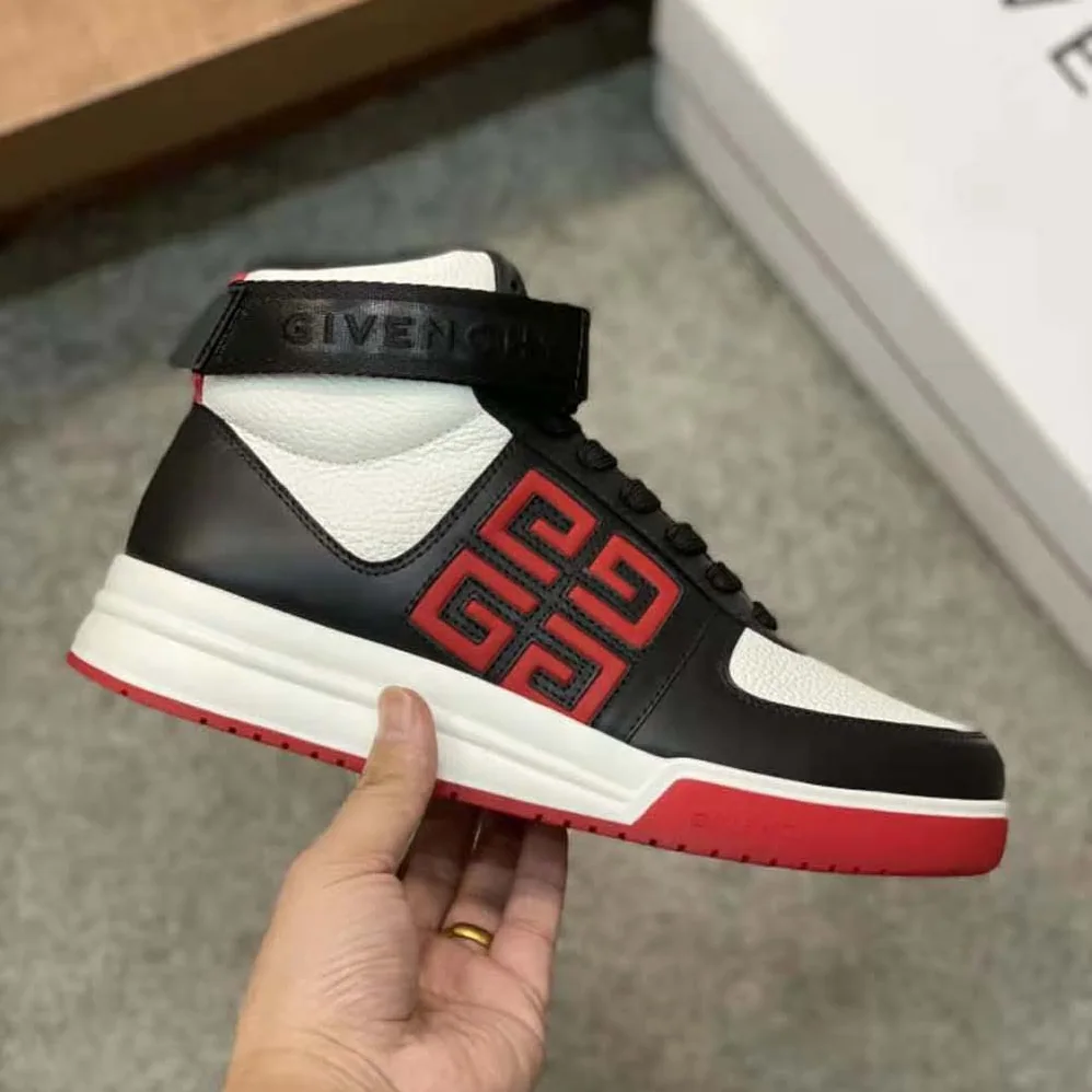 Givenchy G4 High Top Sneakers in Leather for Men in Black/White/Red