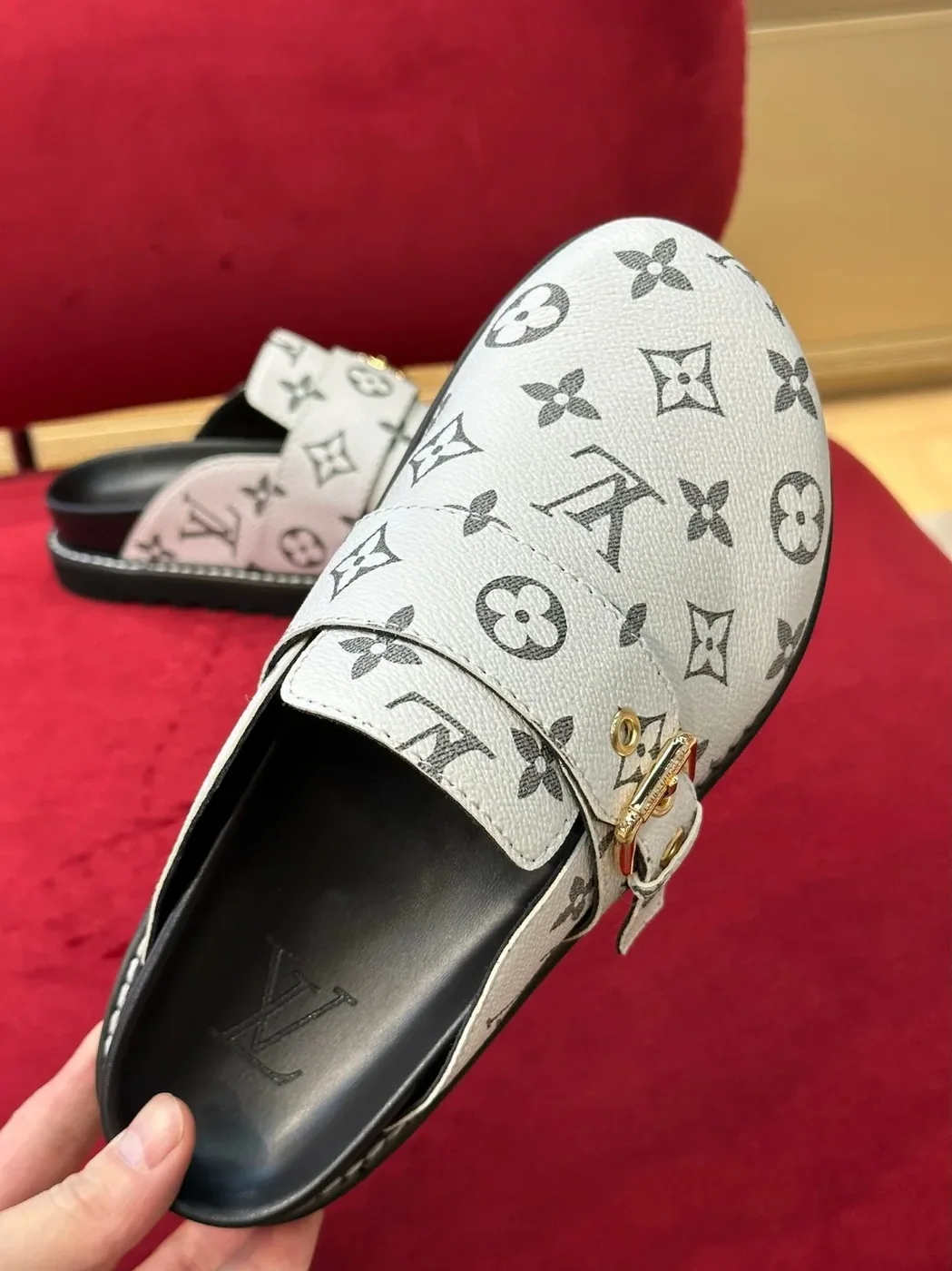 Louis Vuitton LV Easy Mule Monogram Canvas White Louis Vuitton LV Easy Mule Monogram Canvas White