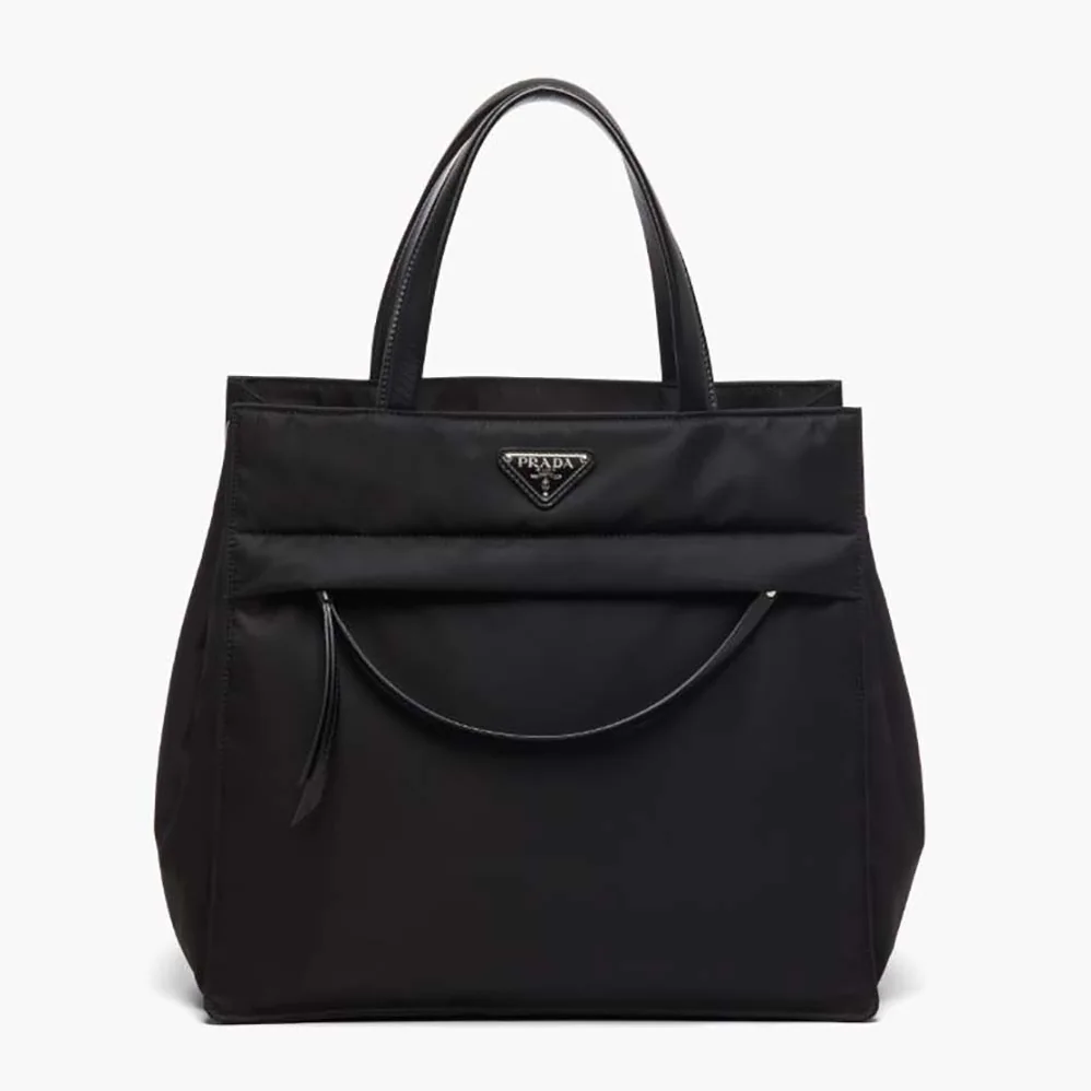 Prada Quilted Nylon Tote Bag for Women in Black Prada Quilted Nylon Tote Bag for Women in Black