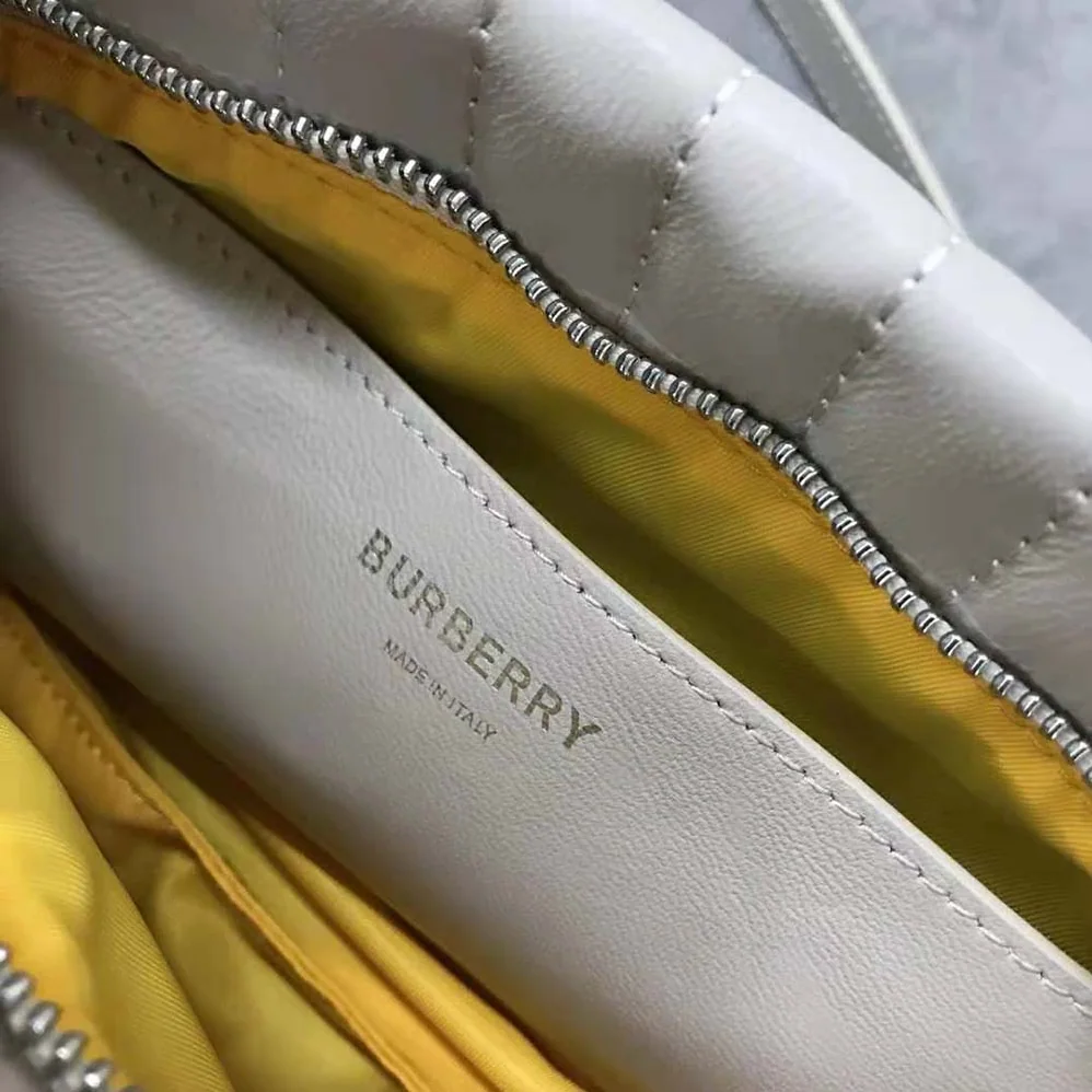 Burberry Small Quilted Lambskin Soft Lola Bag for Women in White