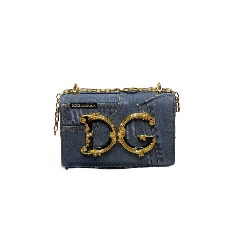 Dolce & Gabbana Girls Bag In Patchwork Denim And Plain Blue / Dolce & Gabbana Girls Bag In Patchwork Denim And Plain Blue /