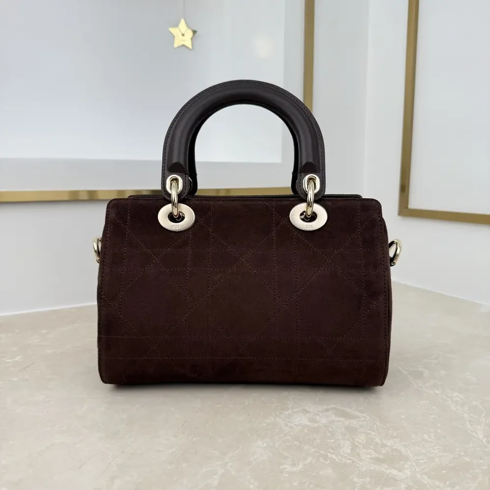 Dior Small Dior Granville Bag Chocolate Flat Macrocannage Suede Calfskin for Women Dior Small Dior Granville Bag Chocolate Flat Macrocannage Suede Calfskin for Women