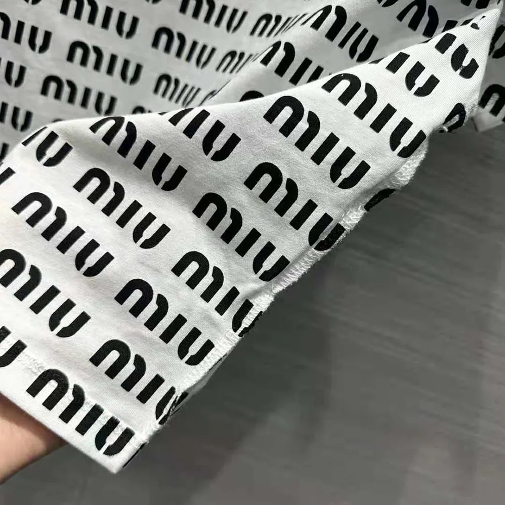 Miu Miu Print Cotton T for Women in shirt with Print Logo Miu Miu Print Cotton T for Women in shirt with Print Logo