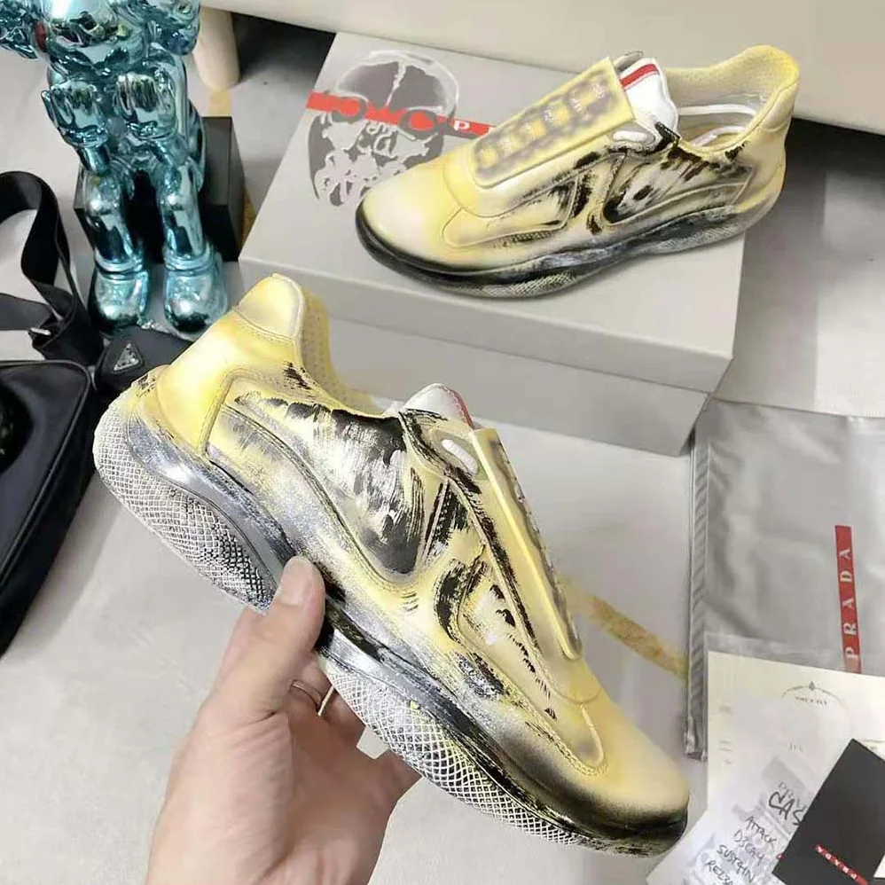 Prada Cass x Prada Americas Cup D3cay Sneakers for Unisex in Yellow