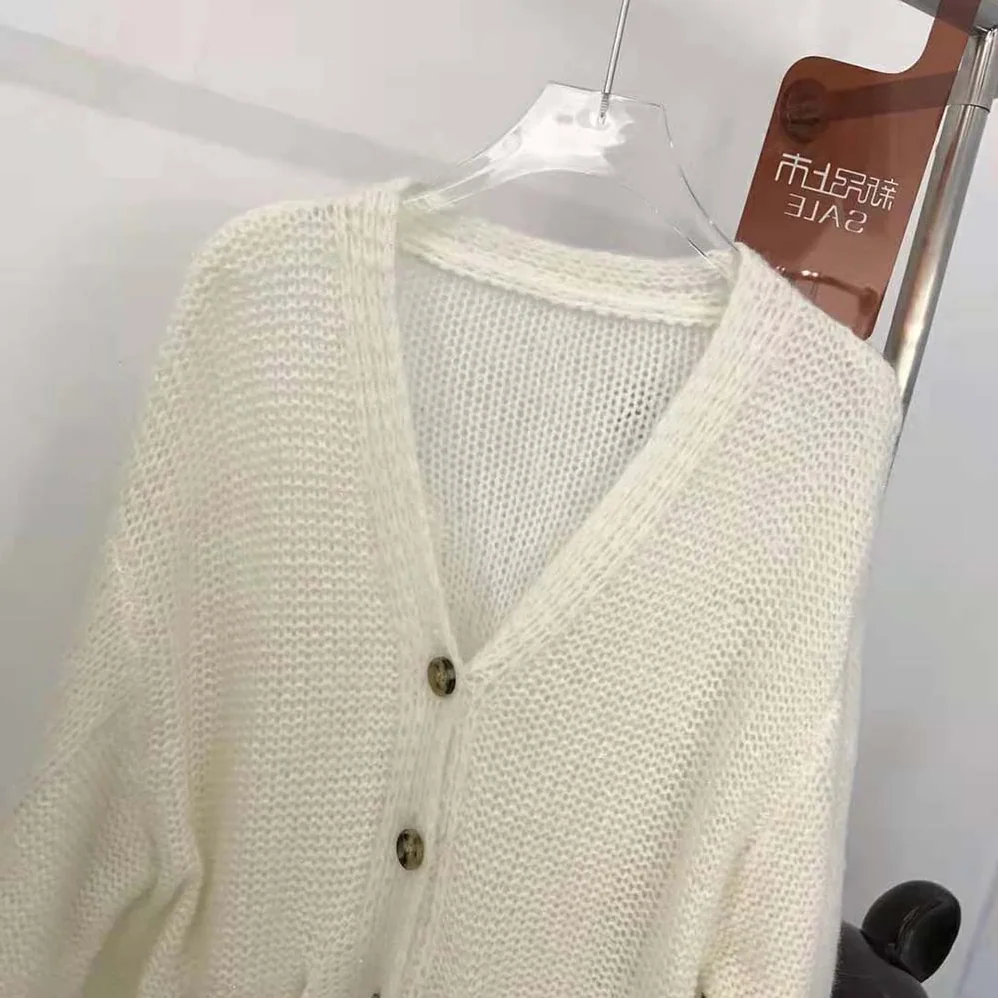 Loewe Anagram Knitted Cardigan in Mohair for Women Loewe Anagram Knitted Cardigan in Mohair for Women